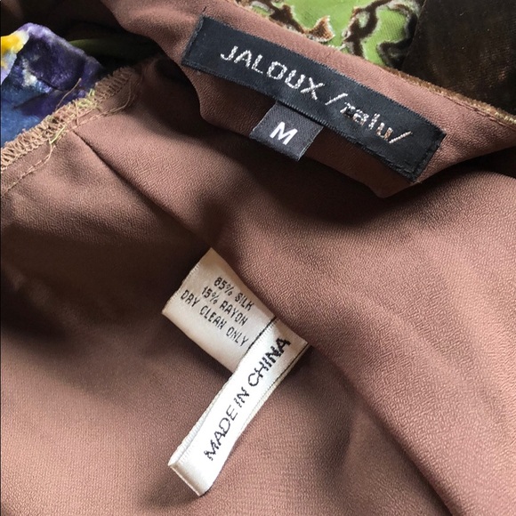JALOUX | Green & Brown Silk Velvet Floral Short Sleeve Shrug | M - Picture 17 of 17